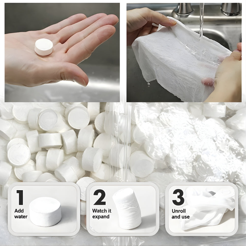 Compressed Coin Tissue Towel