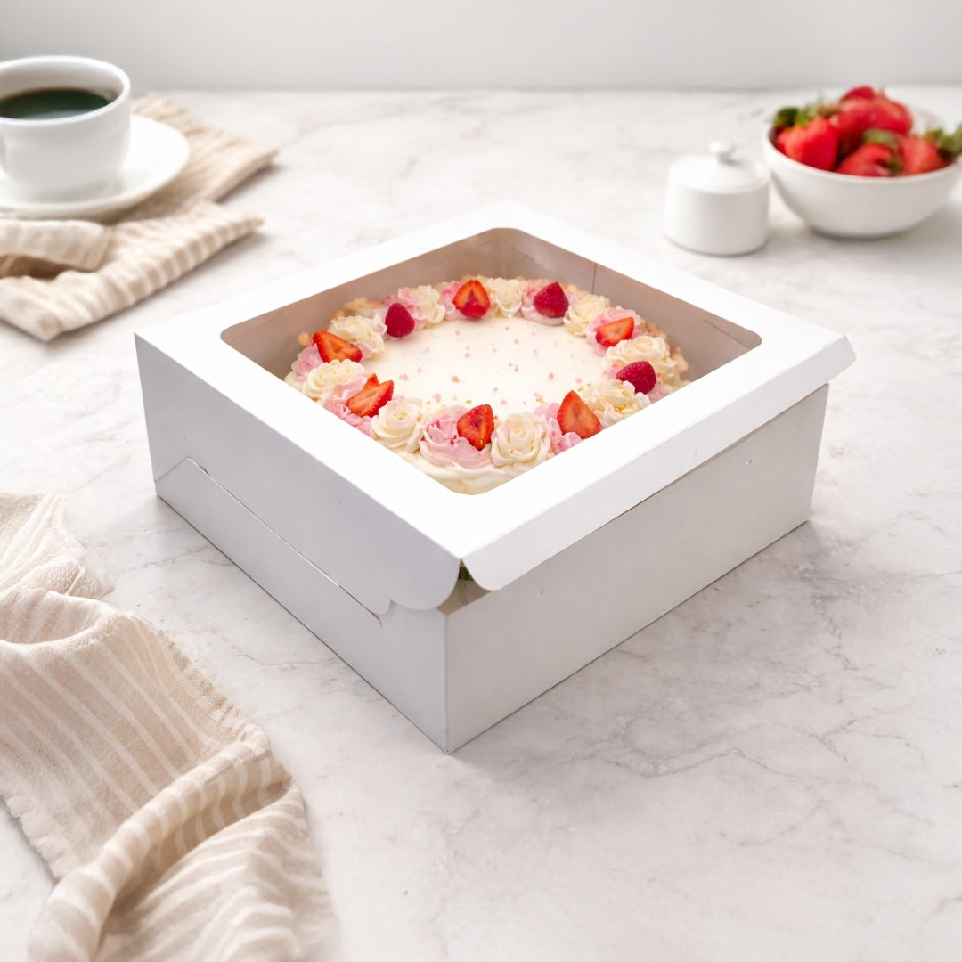 ITC 10x10x5 Inch Window Cake Box for 1 Kg Cake