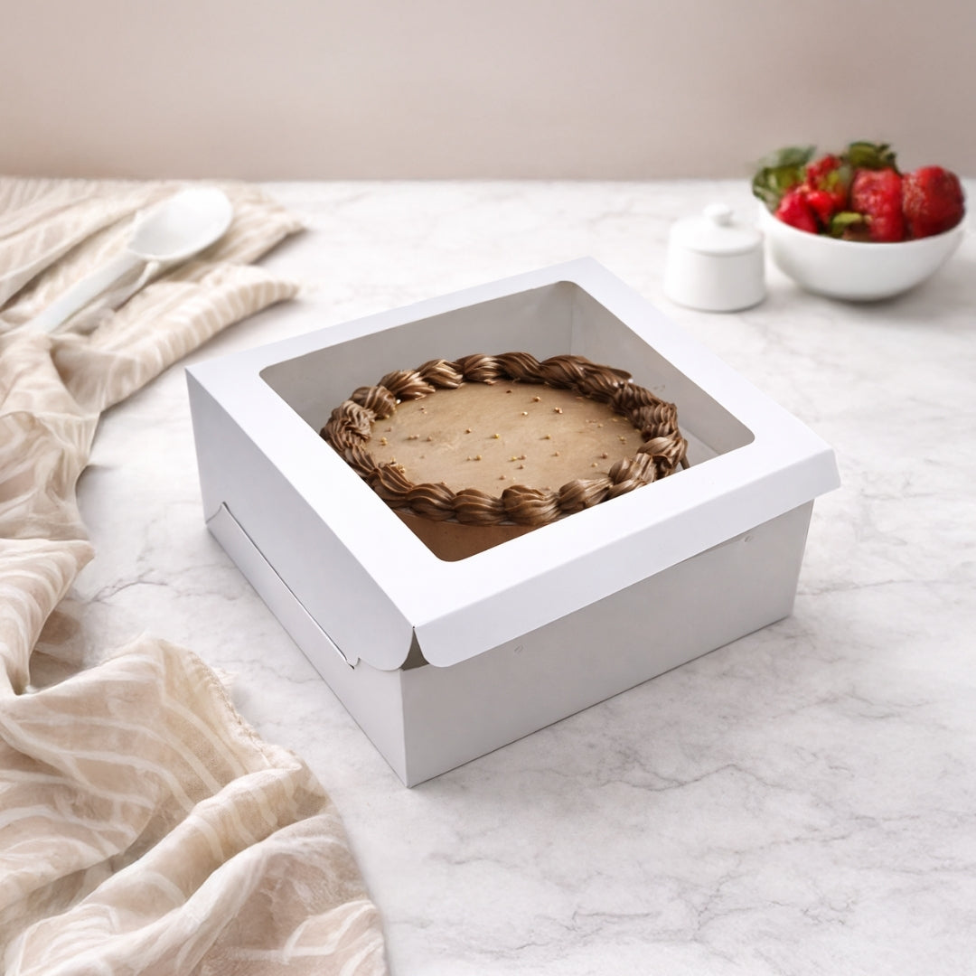 ITC 8x8x5 Inch Window Cake Box For Half Kg Cakes