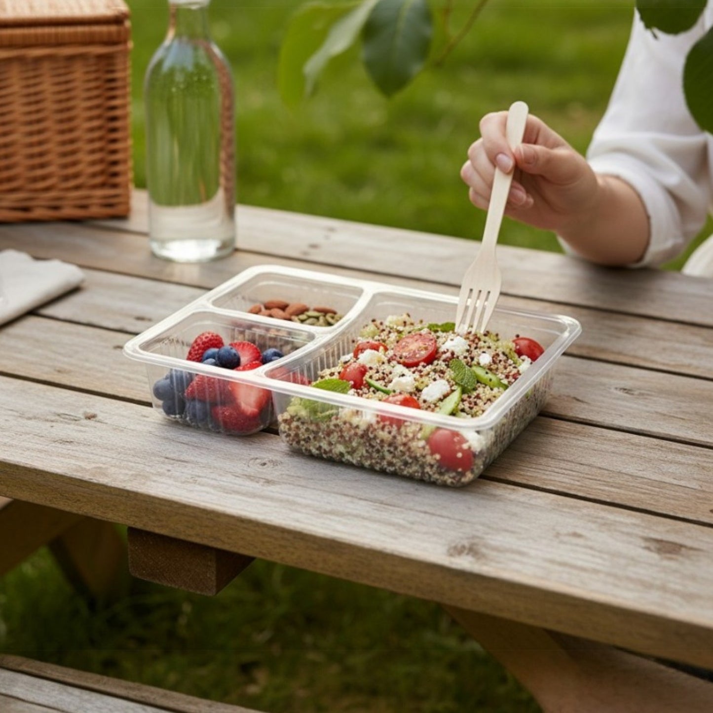 190 × 140 × 42 mm PP Metal Tray 3 CP