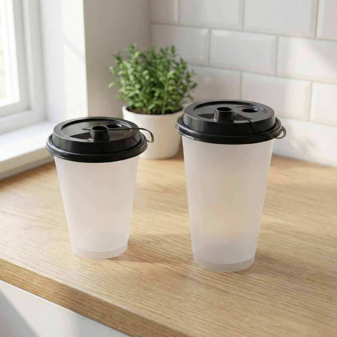 350 ml Paknserve Sipper Container Frosted Finish with Black Lid (90D)