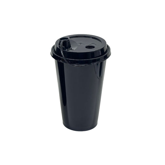 500 ml Paknserve Black Sipper Container with Black Lid (90D)