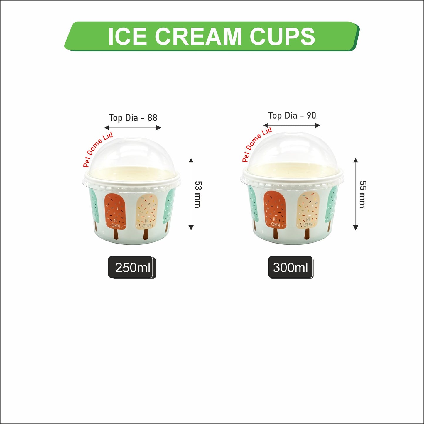 300 ML Ice Cream Cup – 2 PE