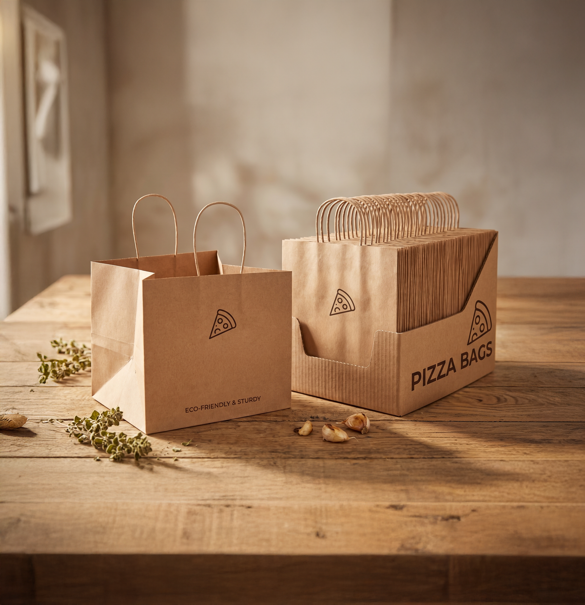 PAPER BAG FOR PIZZA SHOP PACKAGING 