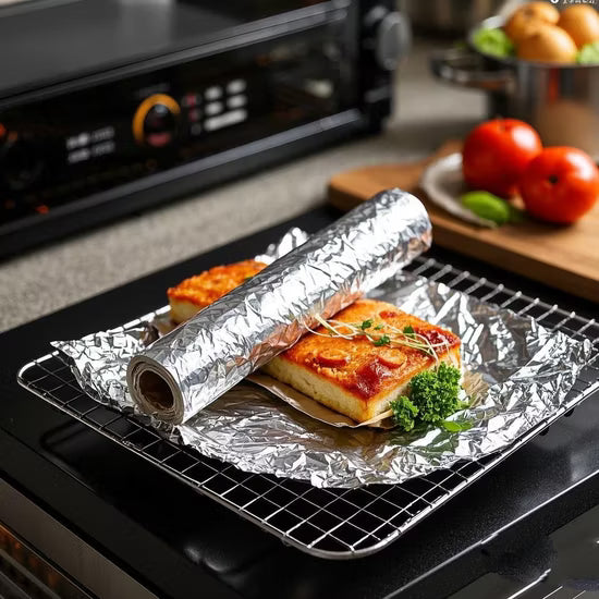 Aluminum foil and cling film