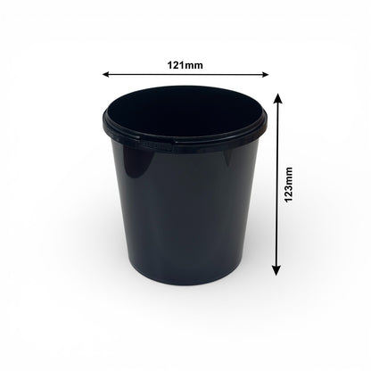 1000ml Black Tamper Proof Round Container with Lid