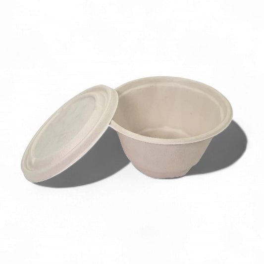 Bumboo 1000ml Bagasse Round Bowl with lid