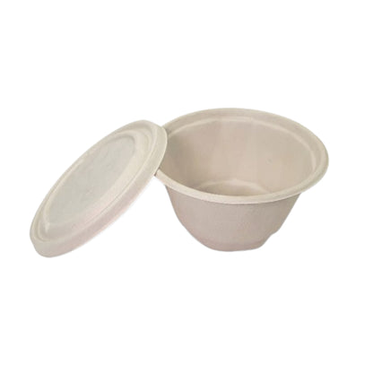 Bumboo 1000ml Bagasse Round Bowl with lid