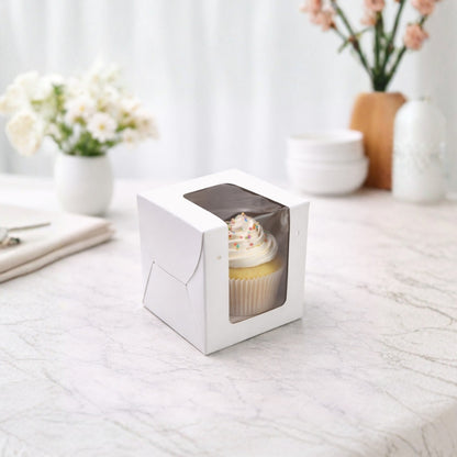 ITC 3x3x4 Inch Window 1 Cupcake Box with Insert