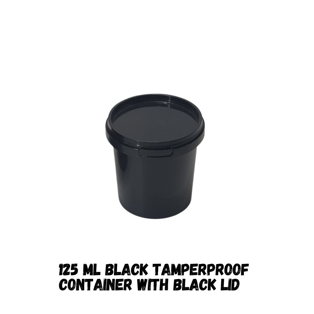 Black Tamperproof Ice Cream Tub with Lid (125ml)