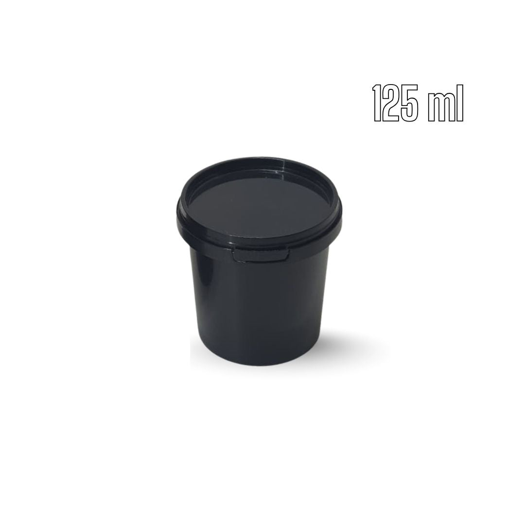 Black Tamperproof Ice Cream Tub with Lid (125ml)