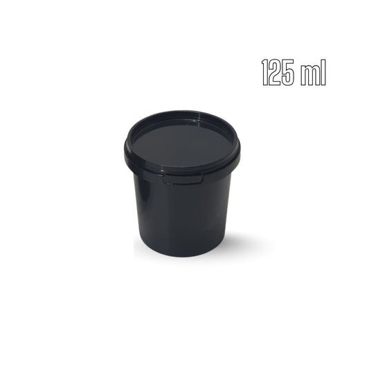 Black Tamperproof Ice Cream Tub with Lid (125ml)
