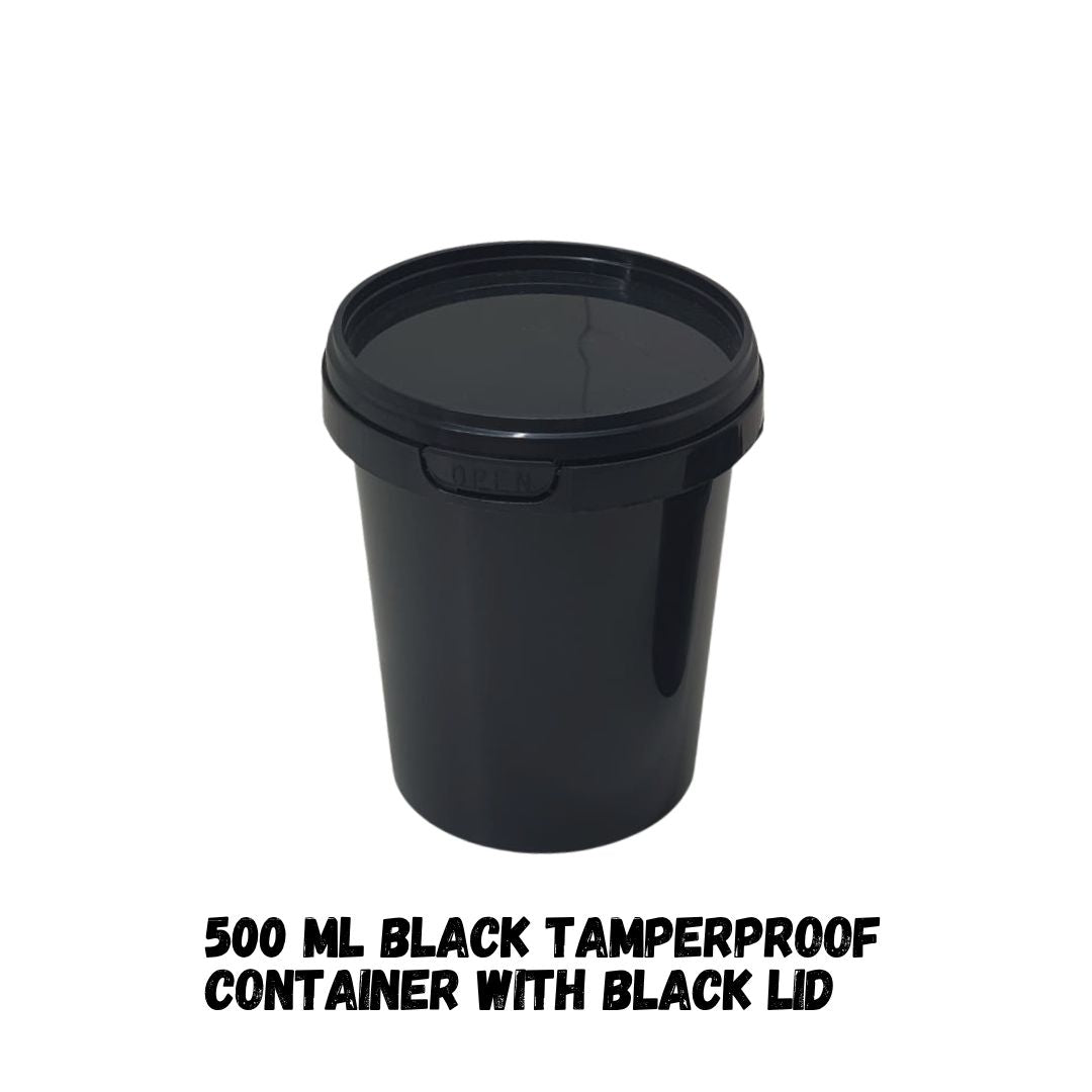 Black Tamperproof Ice Cream Tub with Lid (500ml)