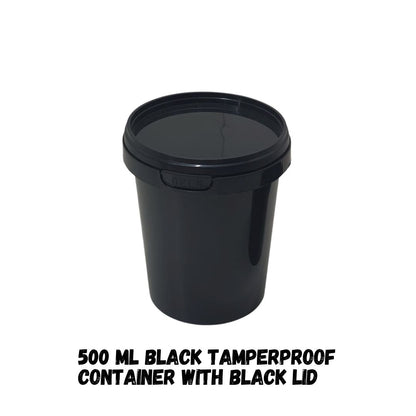 Black Tamperproof Ice Cream Tub with Lid (500ml)