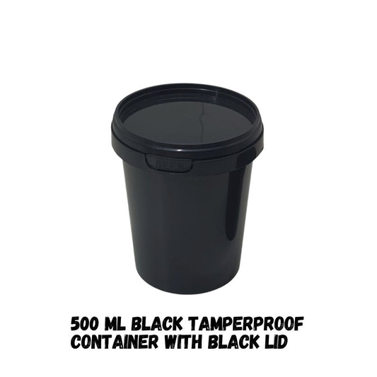 Black Tamperproof Ice Cream Tub with Lid (500ml)