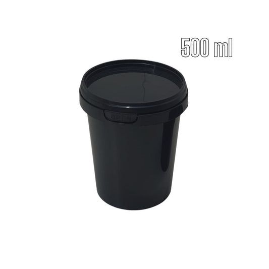 Black Tamperproof Ice Cream Tub with Lid (500ml)