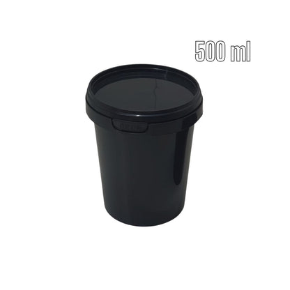 Black Tamperproof Ice Cream Tub with Lid (500ml)
