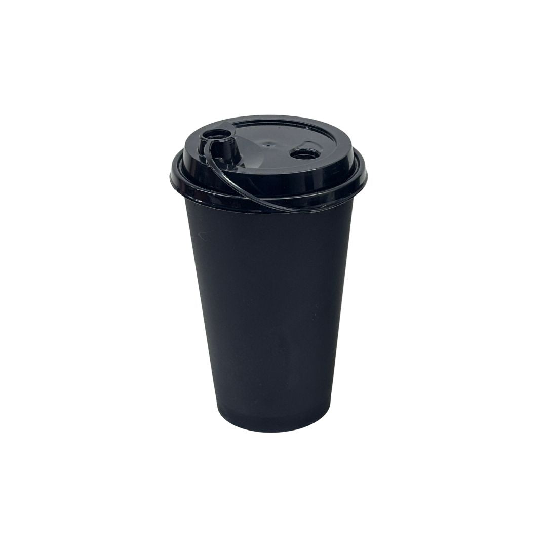 500 ml Paknserve Black Sipper Container Frosted Finish with Black Lid (90D)