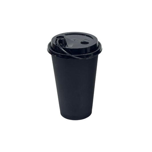 500 ml Paknserve Black Sipper Container Frosted Finish with Black Lid (90D)