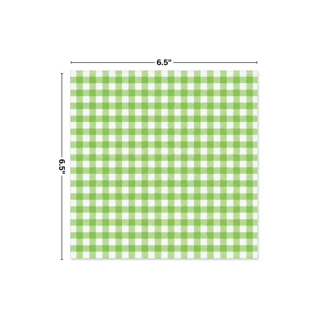 Bento Cake Liner (Green Gingham)