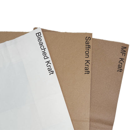 7x5x12" White SOS Bleached Kraft Bag – 70 GSM, 26 BF