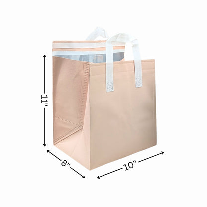 10x8x11 SI NW Laminated Insulated Bag (Light Green / Pink)
