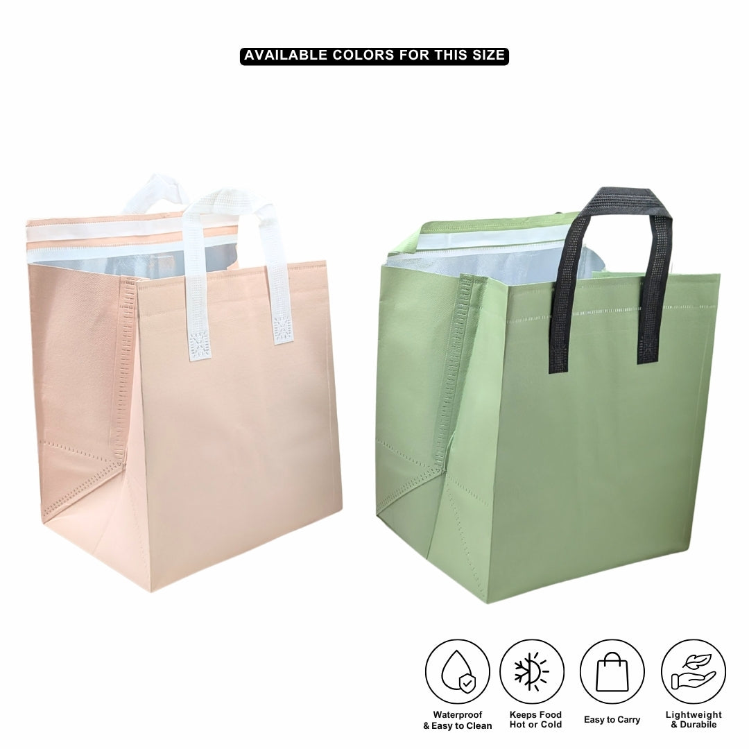 10x8x11 SI NW Laminated Insulated Bag (Light Green / Pink)