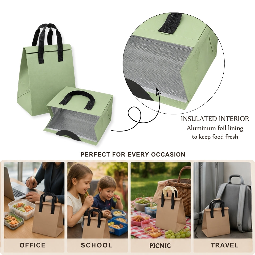 10x8x11 SI NW Laminated Insulated Bag (Light Green / Pink)