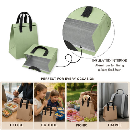 10x8x11 SI NW Laminated Insulated Bag (Light Green / Pink)