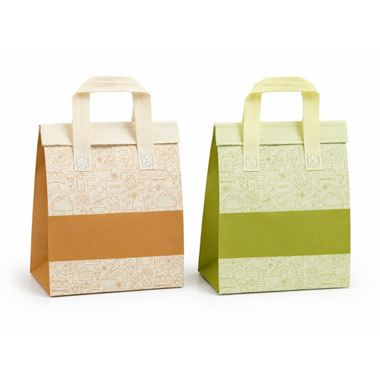 8x6x10 Generic Print SI NW Laminated Bags (Brown/Green)