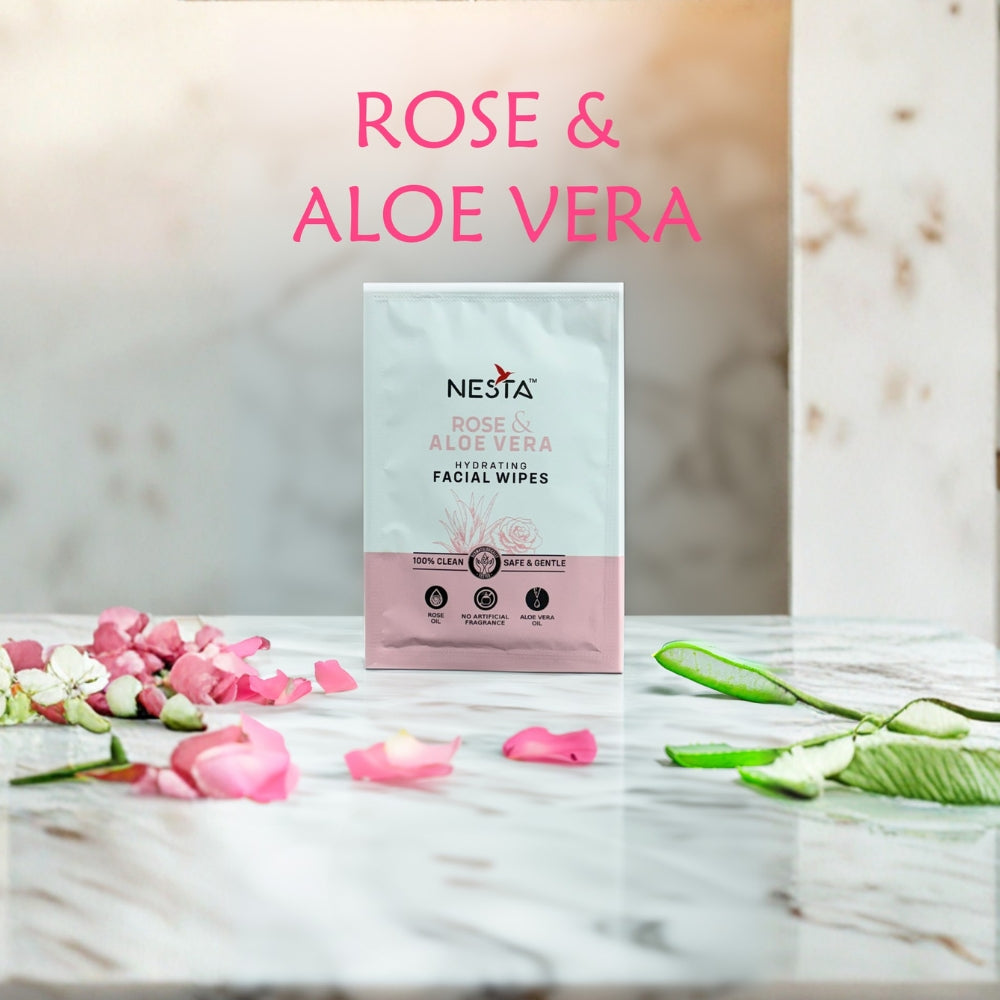 Rose & Aloe Vera Facial Wipes