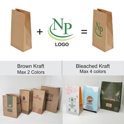 7x5x12" White SOS Bleached Kraft Bag – 70 GSM, 26 BF