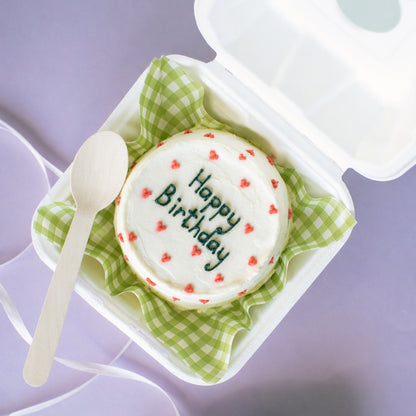 Bento Cake Liner (Green Gingham)