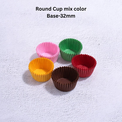 Round Cup White & Mix Colour 32mm