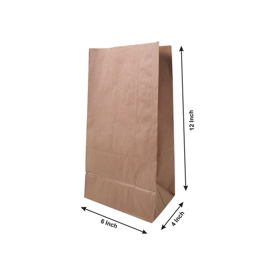 6×4×12" PacknServe Insulated Paper Bag Brown color – 110 GSM (Cold Chain Packaging)