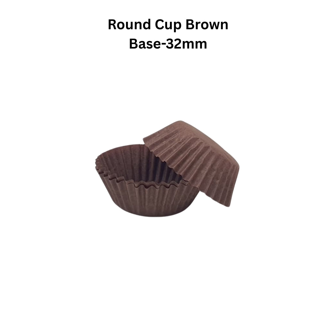 Round Cup Brown & Brown Printed 32mm