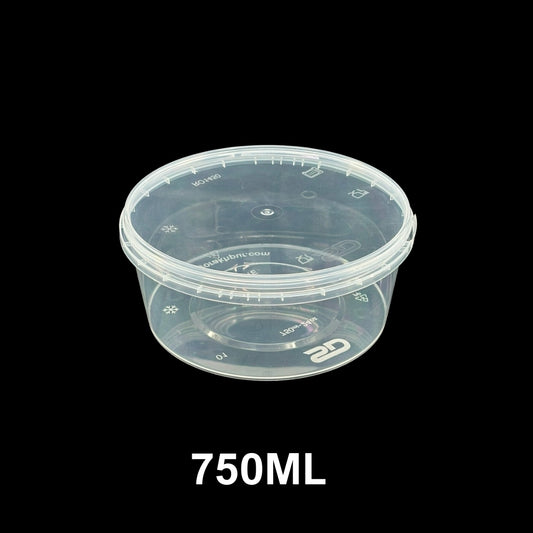 750ml Tamper Proof Flat Round Container with Lid