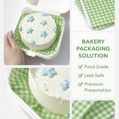Bento Cake Liner (Green Gingham)
