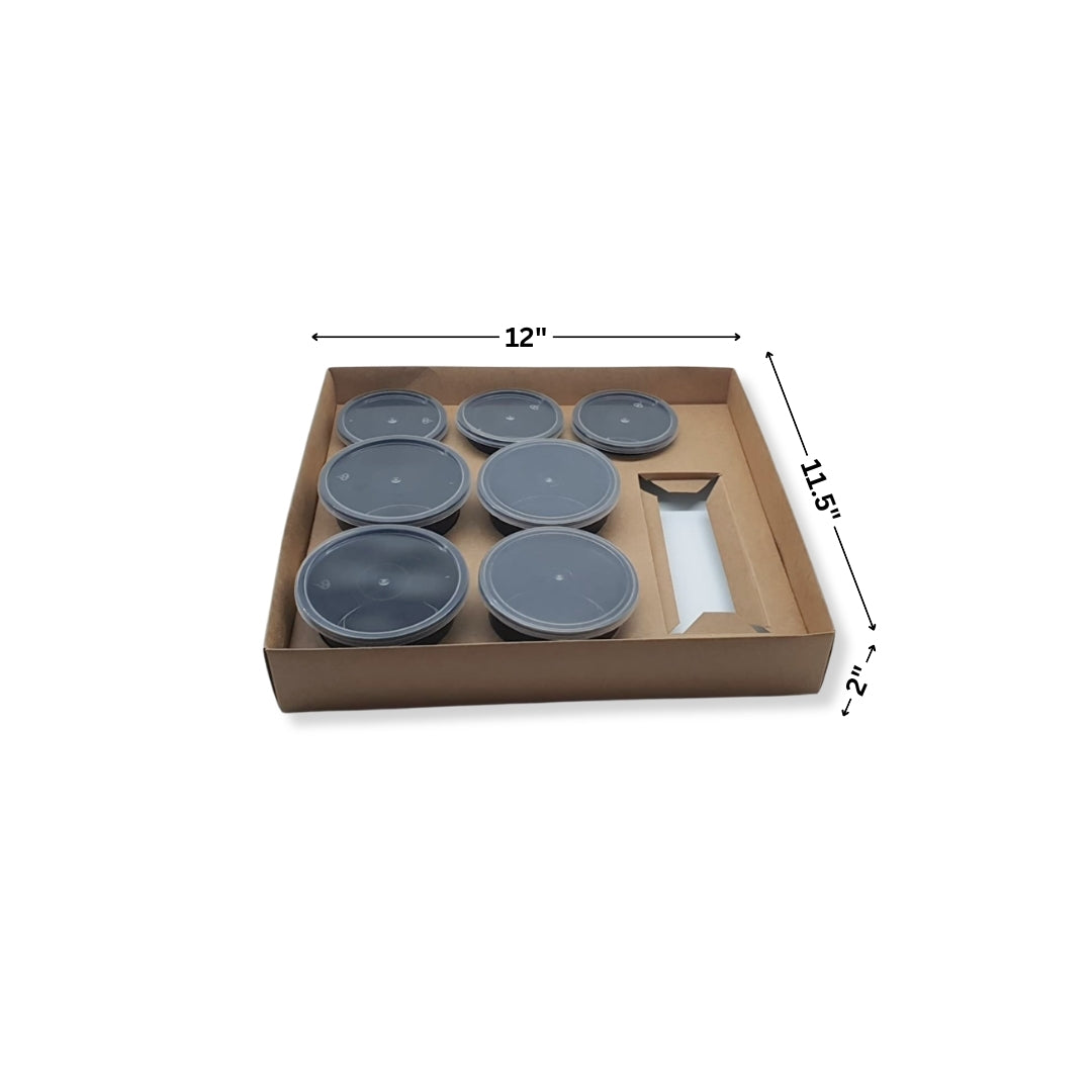 8 Cavity Meal Box Kraft / Brown Meal Box