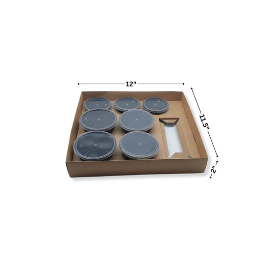 8 Cavity Meal Box Kraft / Brown Meal Box