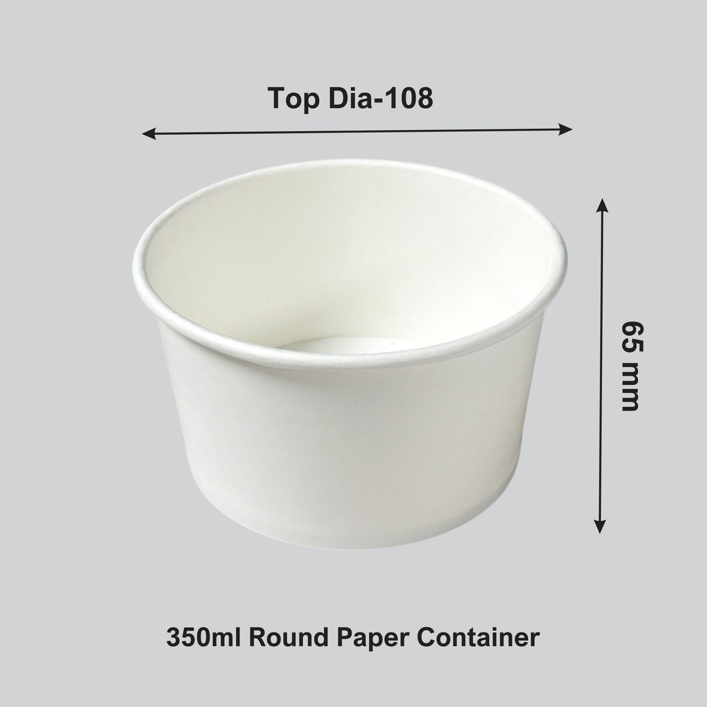 350 ML White Round Paper Container