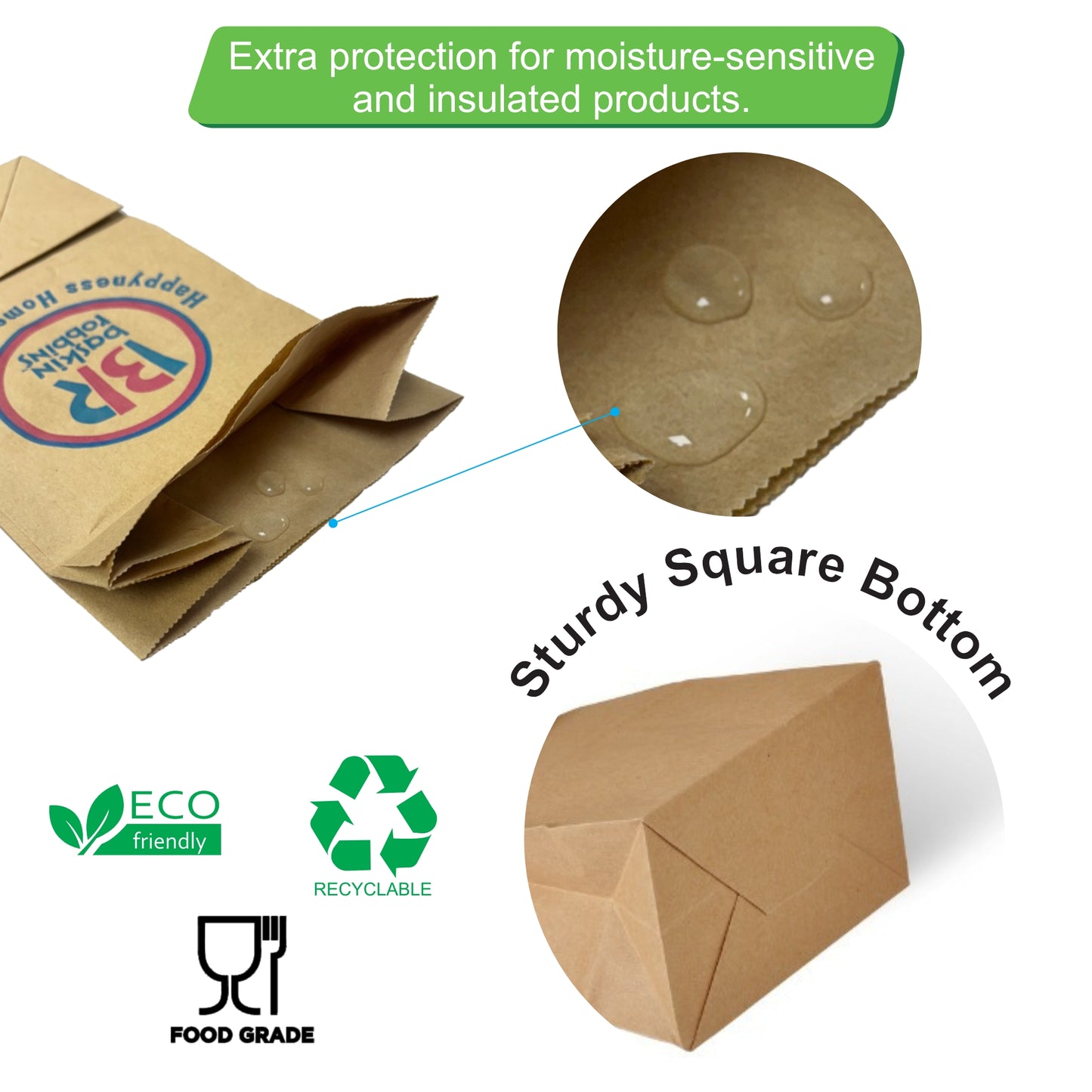 6×4×12" PacknServe Insulated Paper Bag Brown color – 110 GSM (Cold Chain Packaging)