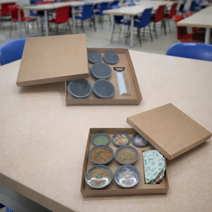 8 Cavity Meal Box Kraft / Brown Meal Box