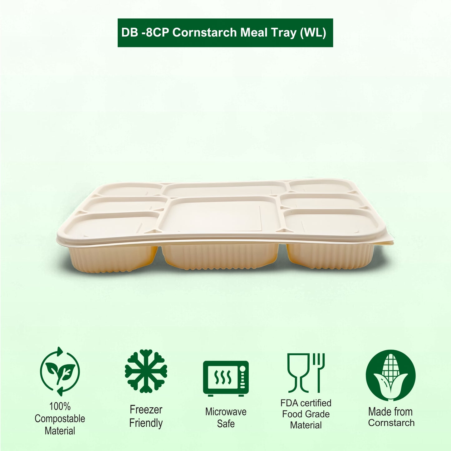 DB 8CP Cornstarch Meal Tray (WL)