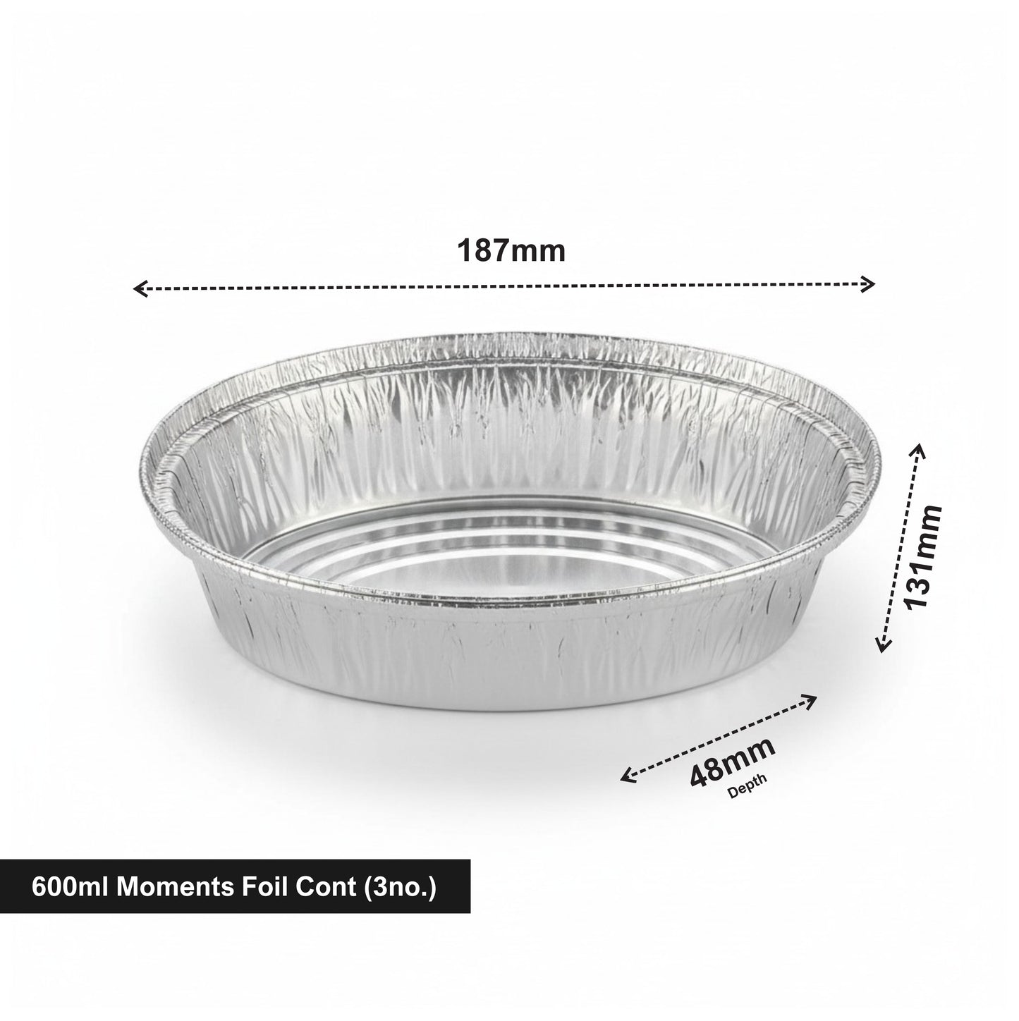 600ml Moments Foil Cont (3no.)