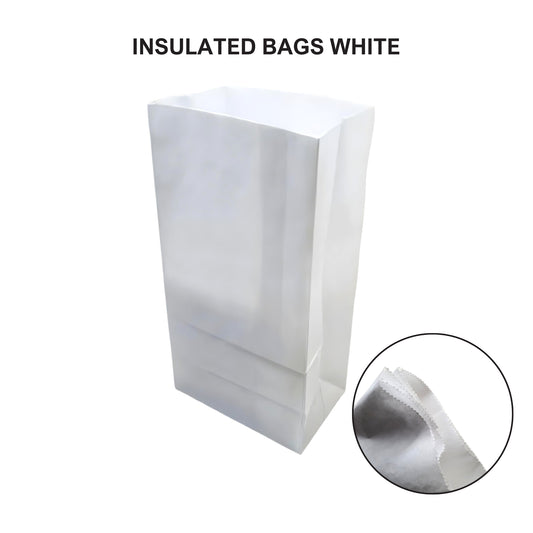 6×4×12" PacknServe Insulated Paper Bag White color – 110 GSM (Cold Chain Packaging)