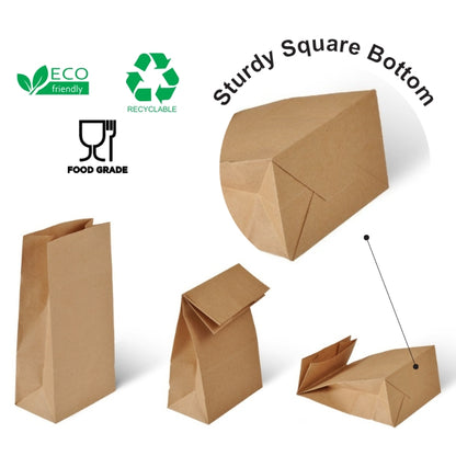 7x5x12" Brown SOS MF Kraft Bag – 80 GSM, 24 BF