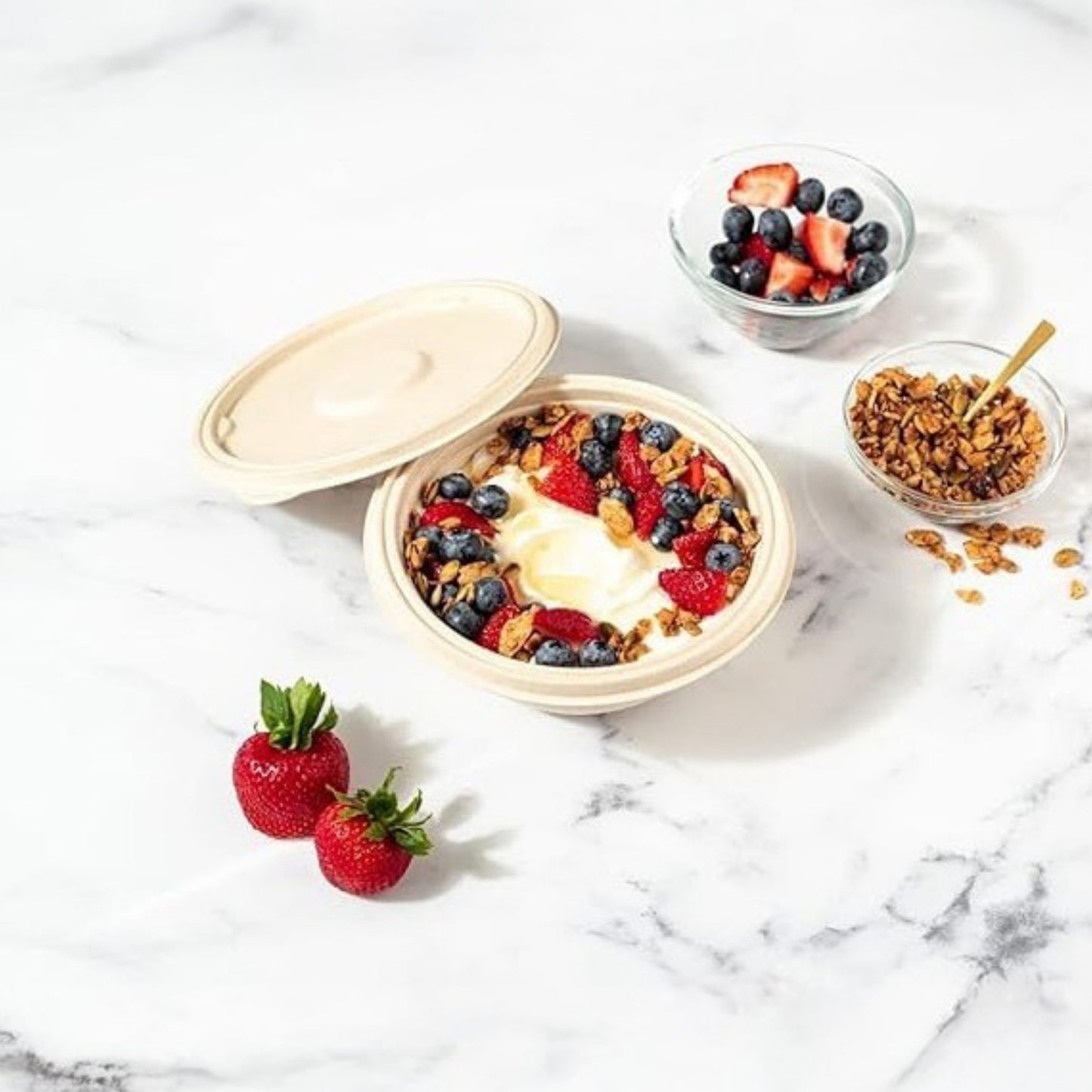 Bumboo Anti-Leak 500ml Round Bowl with Lid