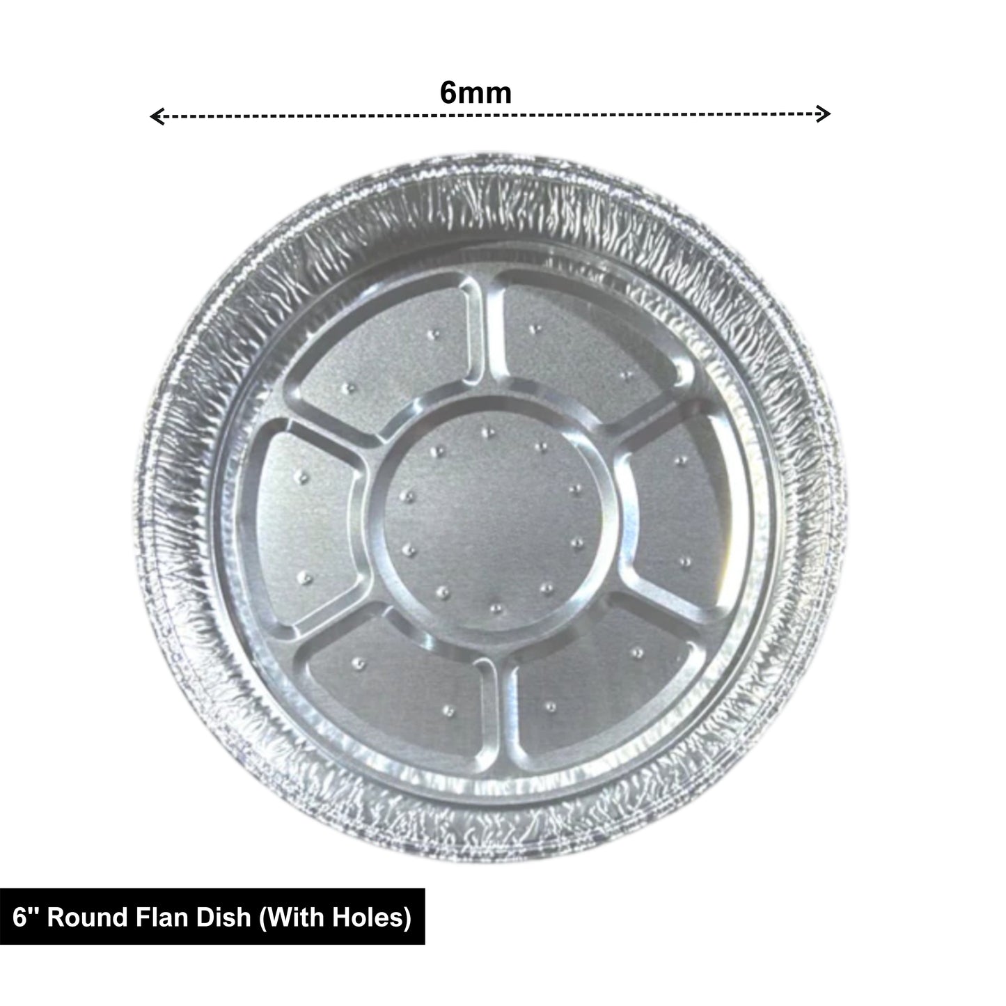 6" Round Flan Dish (With Holes)