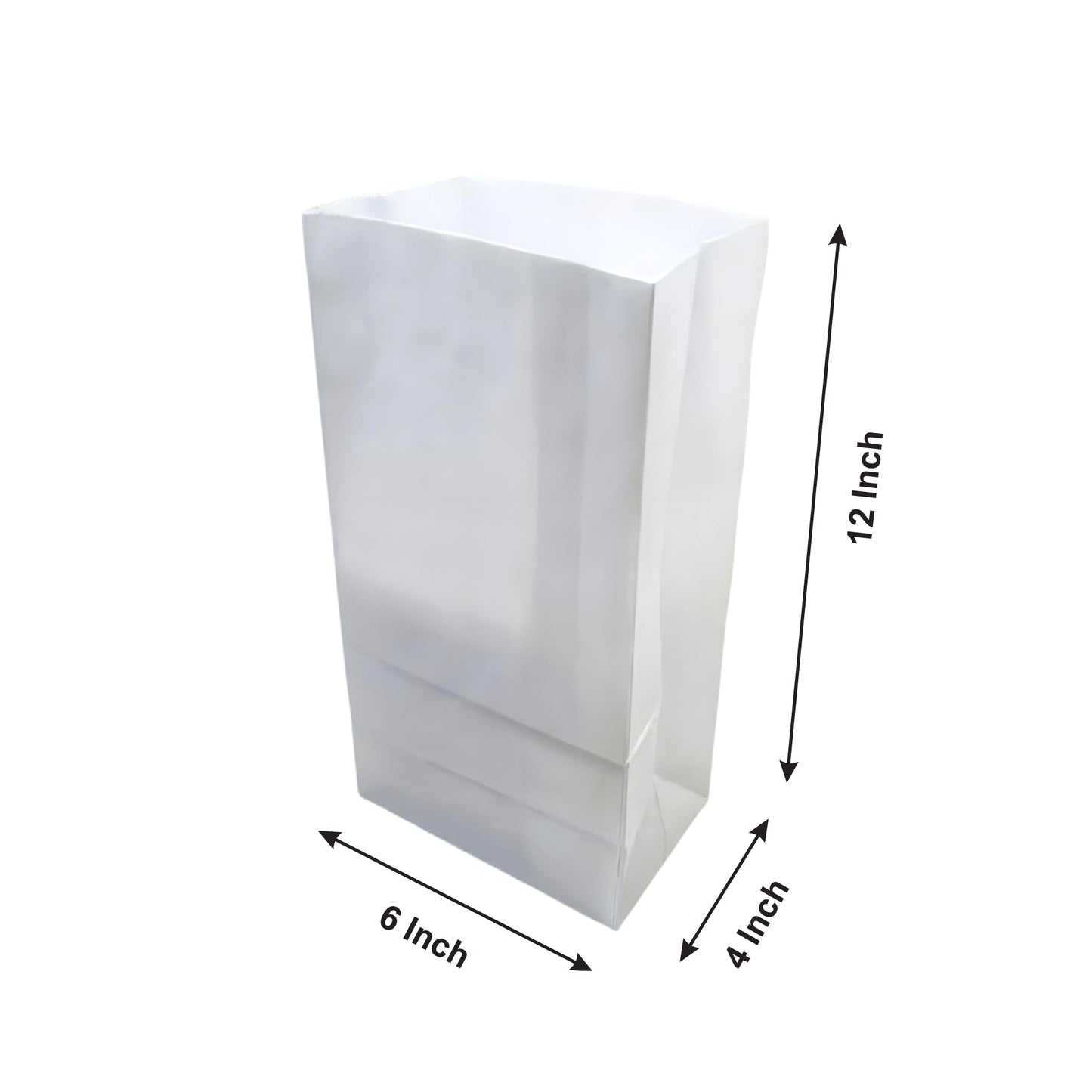 6×4×12" PacknServe Insulated Paper Bag White color – 110 GSM (Cold Chain Packaging)